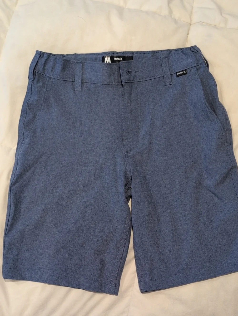 Boys Men's Slate Blue Flat Front Shorts